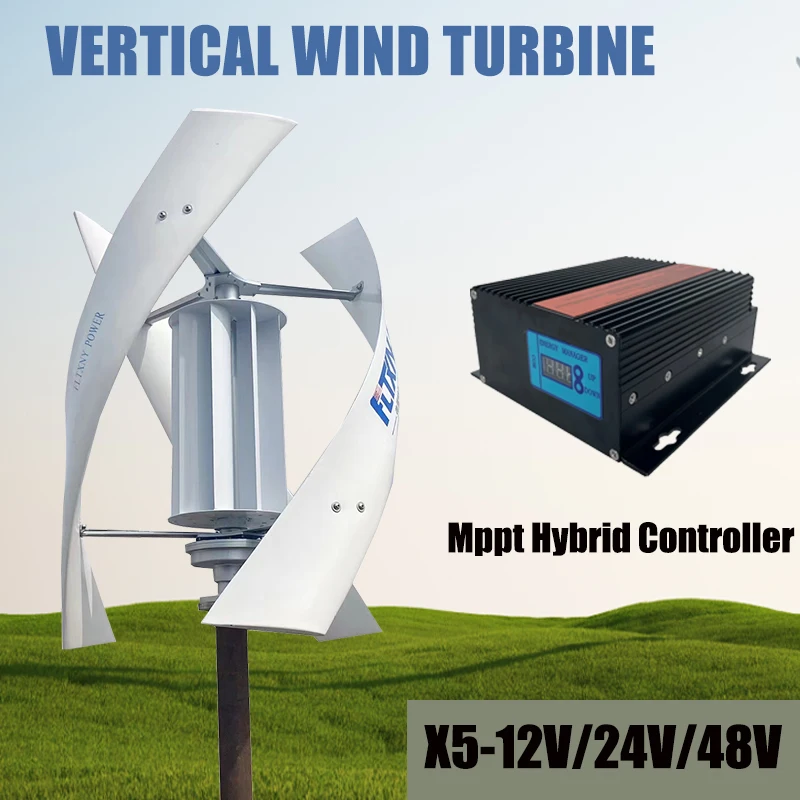 4KWH/Day  System With Solar Panel Battery  Vertical Axis Maglev Wind Turbine Free Delivery For Household Wind Turbines