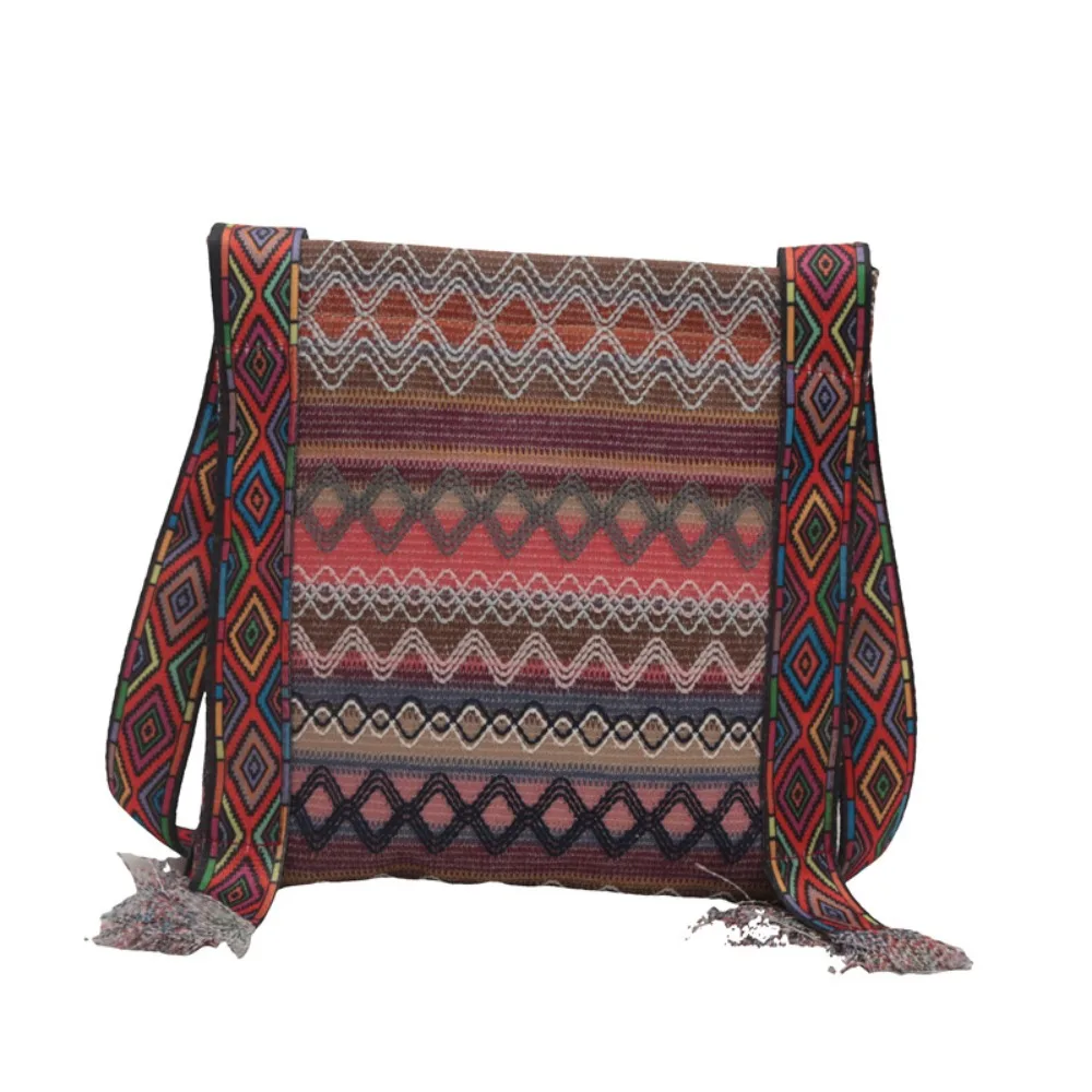 

Tassel Ethnic Style Crossbody Bags Woven Bag Messenger Bag Fringe Shoulder Bag Geometric Handbag Bohemian Shoulder Bag Travel