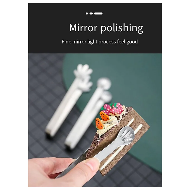 Pinzas de palma de acero inoxidable, pinzas cuadradas para hielo, pinzas para horno de alimentos, accesorios para azúcar, pinzas para aperitivos de cocina