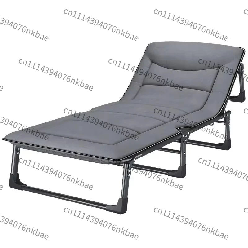 Portable Folding Lunch Break Bed, Thickened Office Single Recliner, Simple Household Camp Bed for Adult Nap