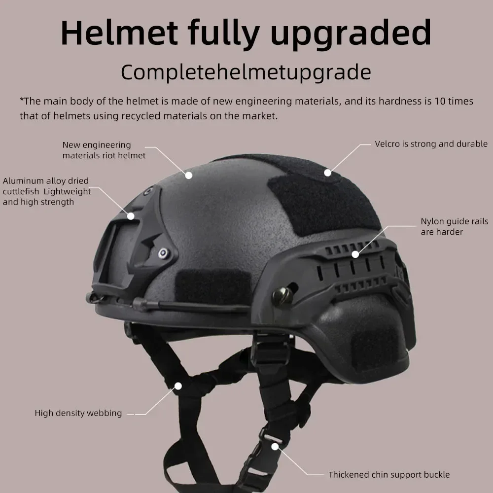 Fast MICH 2000 Tactical Helmet Glass Fiber Adjustable knob Pad Helmet Outdoor Protective Training Riot Control Helmets 1.5kg