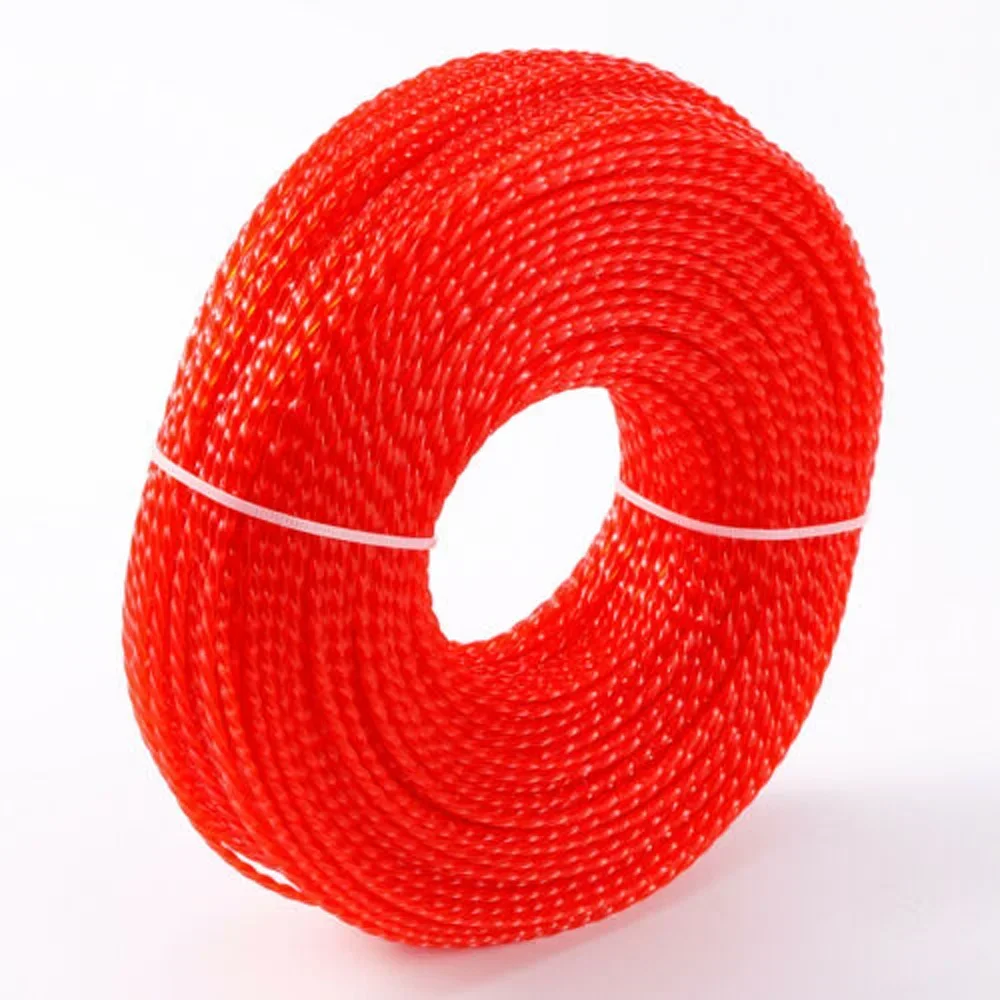 Reliable Nylon Line Wire For Trimmer, 2 4mm*100m, Red Color, Easy Installation, Suitable For Light Manual Electric Trimmer