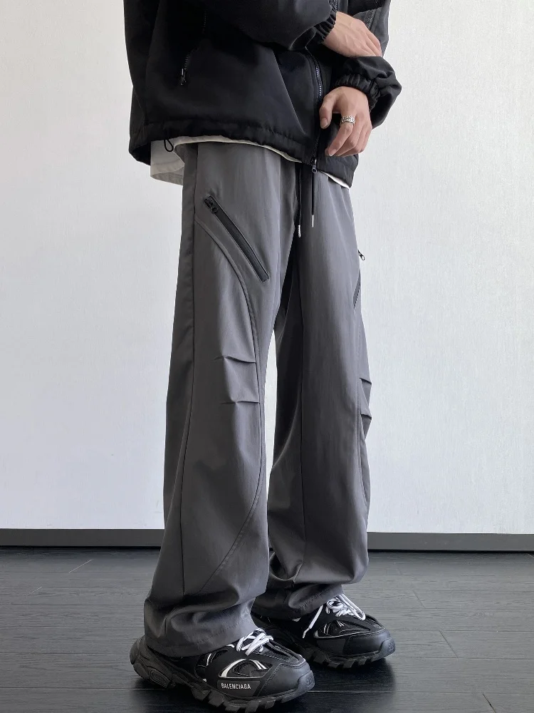 

Outdoor Men's Windproof Waterproof Cargo Pants Spring Autumn American Style Paratrooper Pants Pleated Design Casual Straight ...