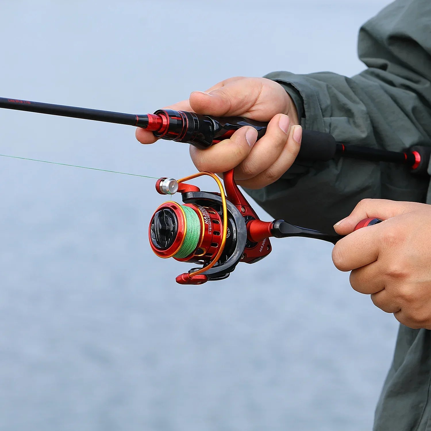Sougayilang Fishing Rod Reel 1.8/2.1m Carbon Fiber Spinning Rod and Spinning Reel Max Drag 8kg All for Bass Pike Trout Fishing
