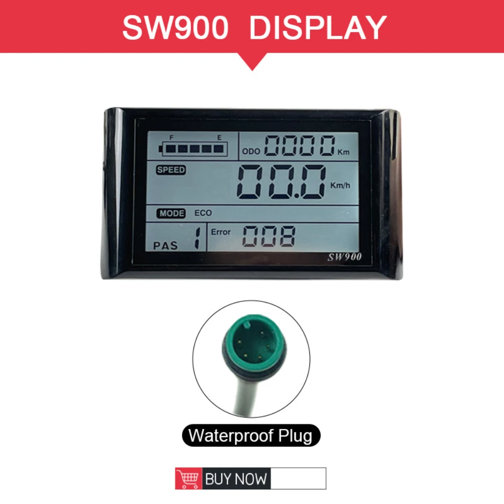 

24V 36V 48V 60V 72V SW900 Instrument Display for Mountain Bike Bicycle Scooter Power Assisted Refitting Parts