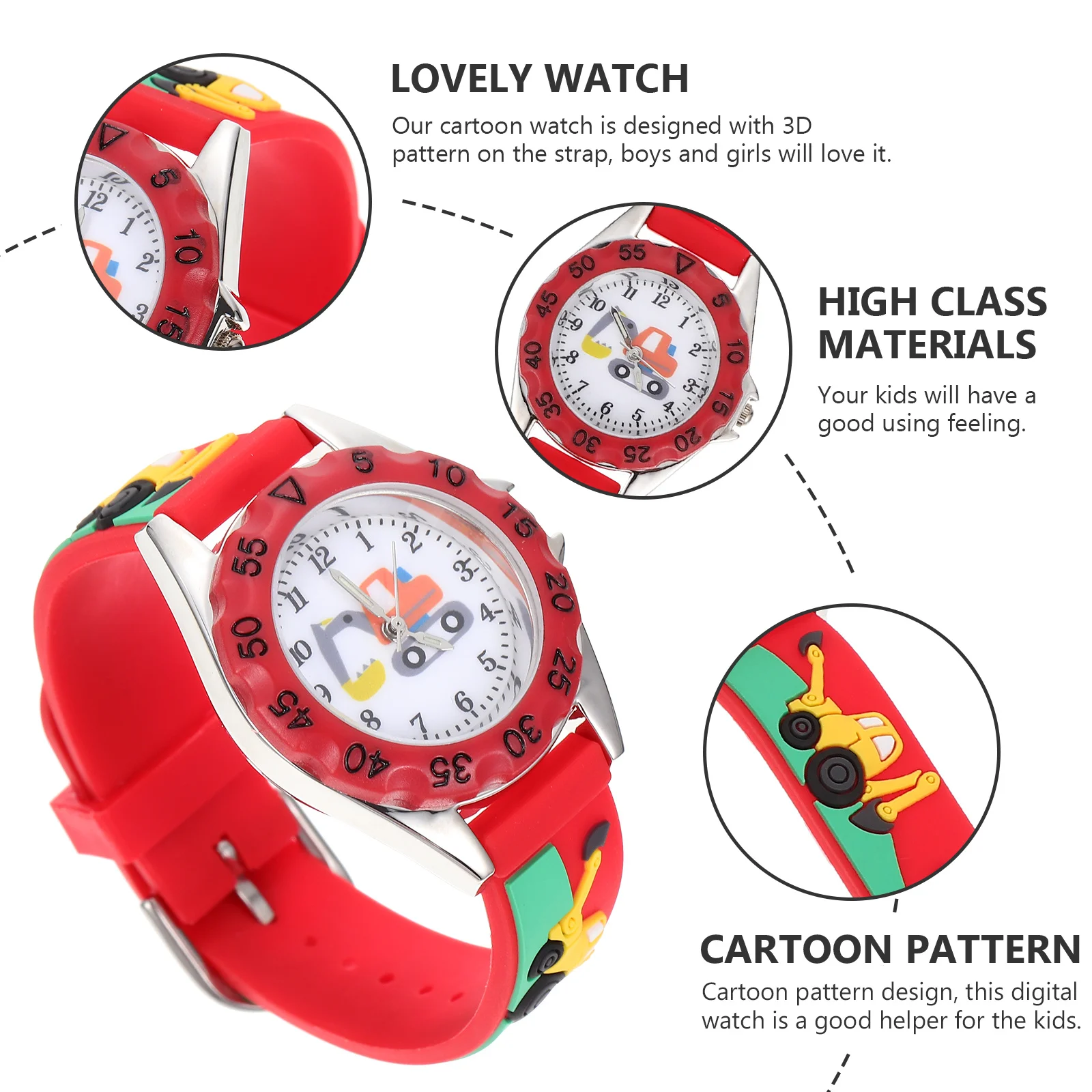 

Adorable Digital Watch Cartoon 3D Student Wristwatch Durable Adjustable Lightweight Portable Gift for