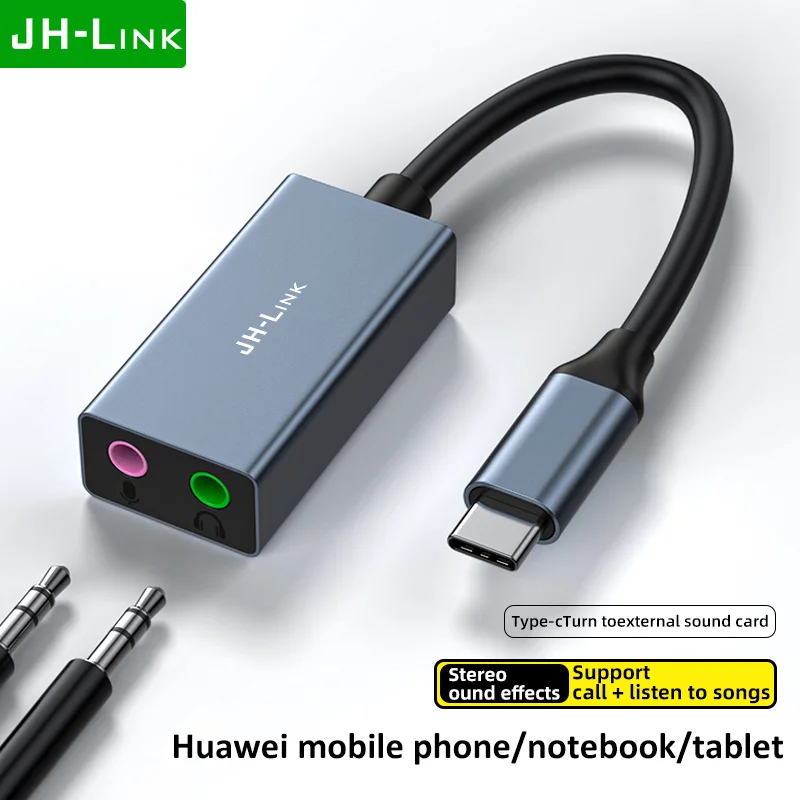 1PCS USB Type C Type-C External Sound Card Adapter Audio Card USB-C to Jack 3.5mm Earphone Micphone for Laptop Macbook Pro