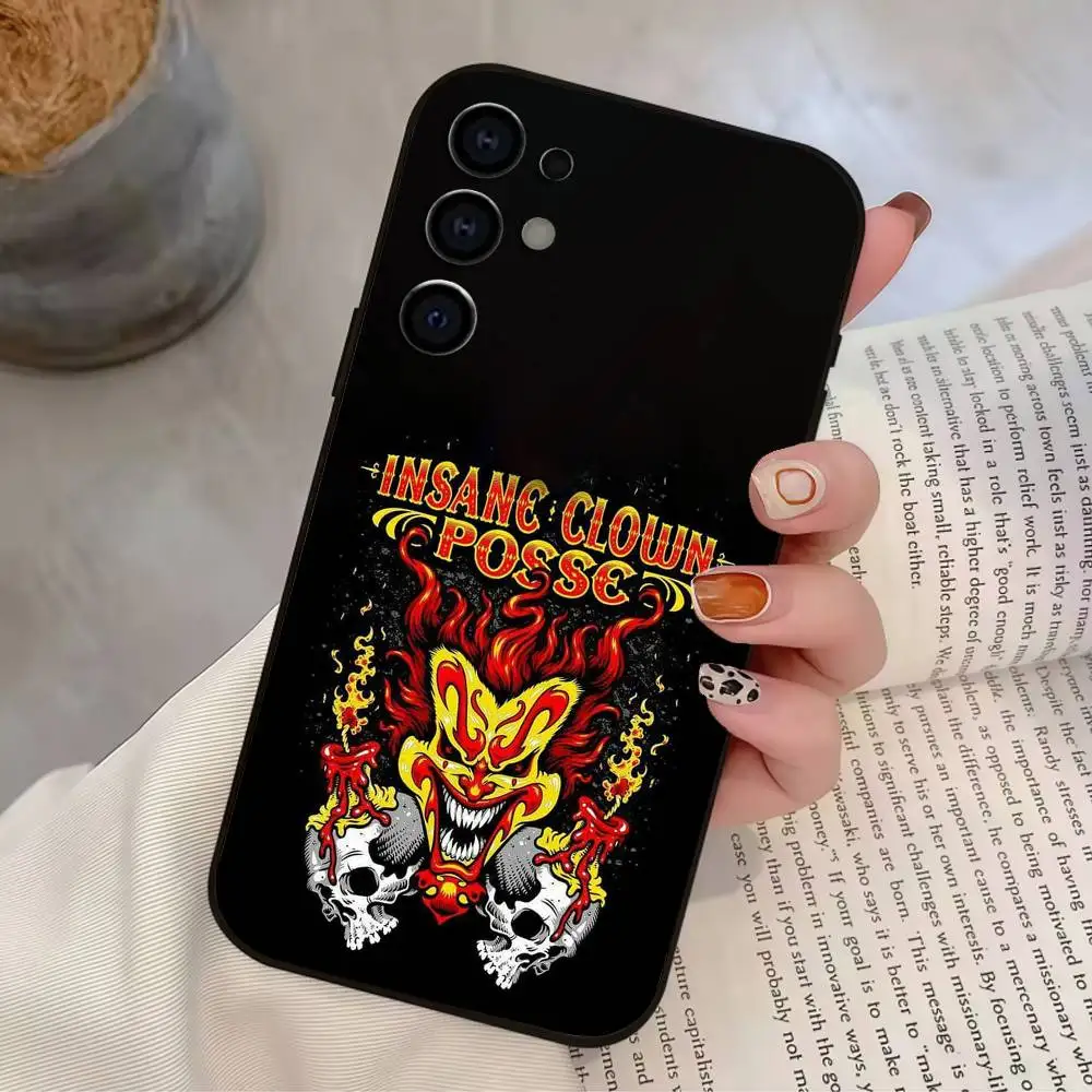 حافظة هاتف Band-ICP Horrorcore Insane C-Clown Posse لهاتف سامسونج S25، S24، S21، S22، S23، S30، Ultra، S20، Plus، غطاء أسود من السيليكون الناعم