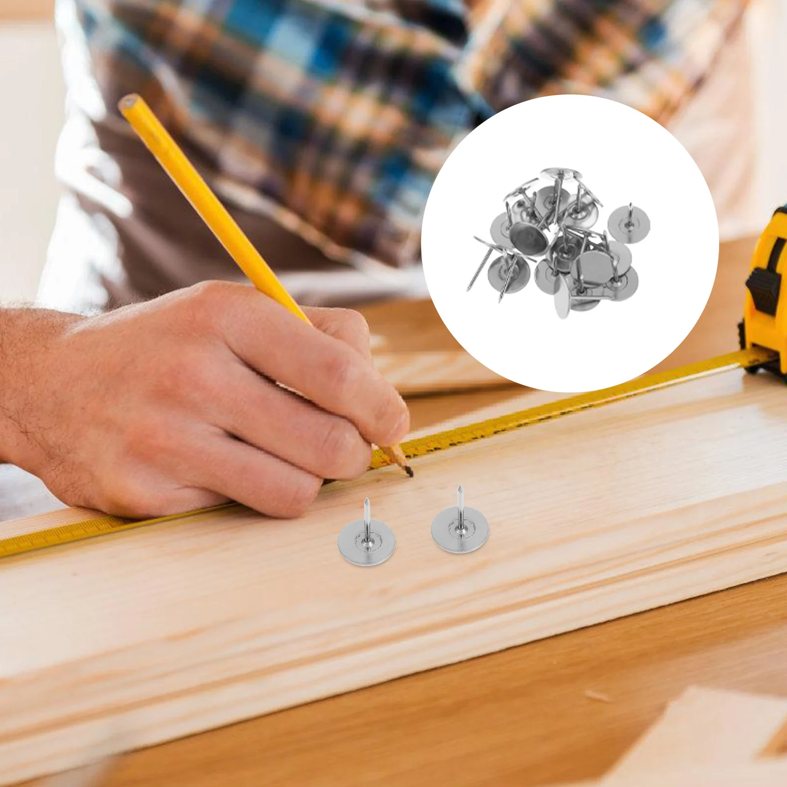 

20Pcs Flat Head Thumb Tacks Metal Push Pins Nails for Home Office Furniture Decoration Sofa Chair Crafts