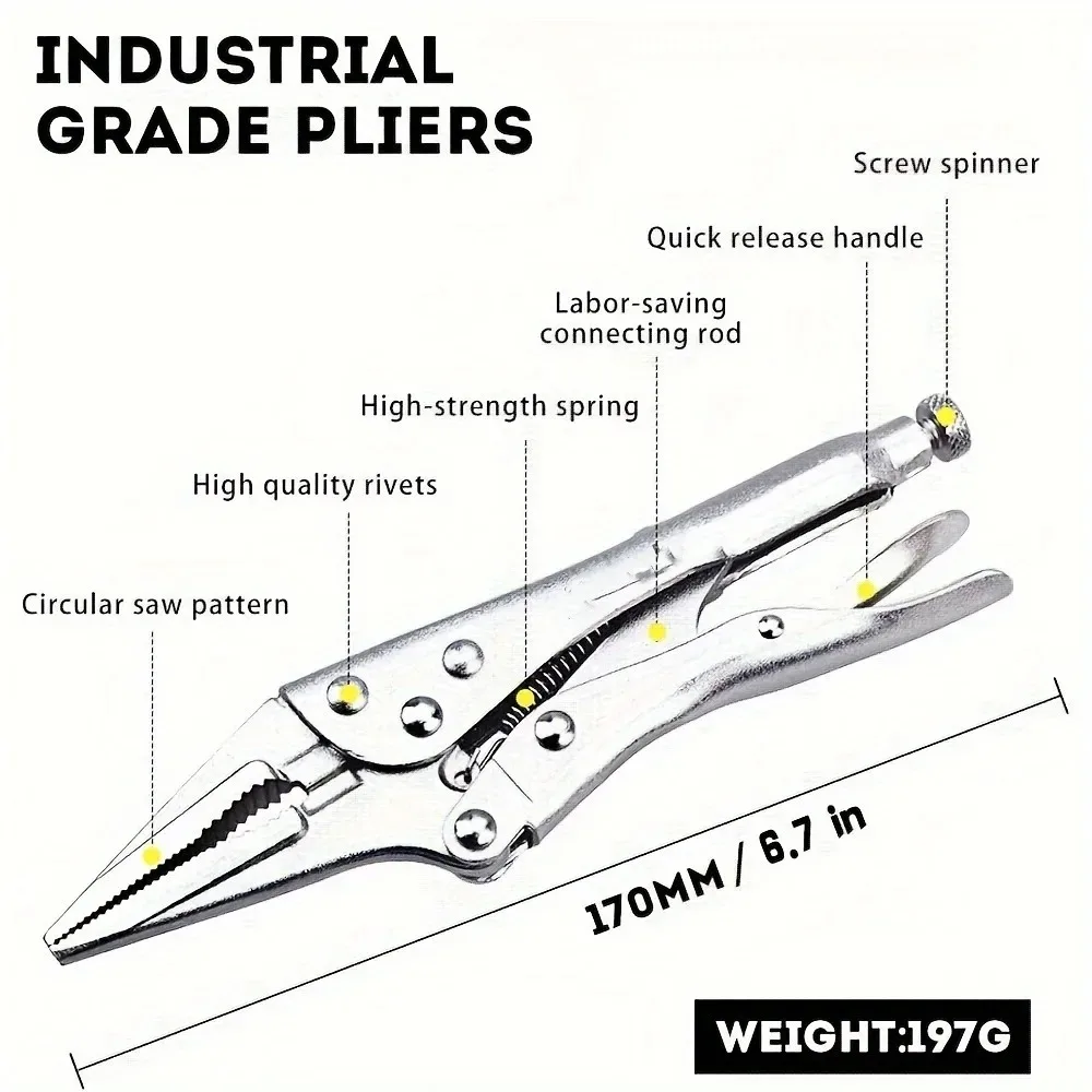 1 قطعة كماشة متعددة الوظائف، كهربائي احترافي من الفولاذ الكربوني، صيانة مضادة للانزلاق، أداة يدوية متينة #3