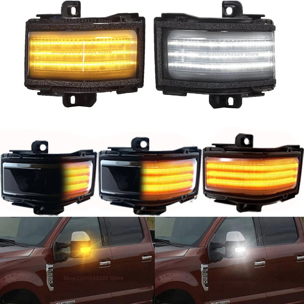 Switchback Sequential LED Side Mirror Turn Signal Light For 2017 2018-2022 Ford F250 F350 F450 F550 Super Duty Dynamic Amber