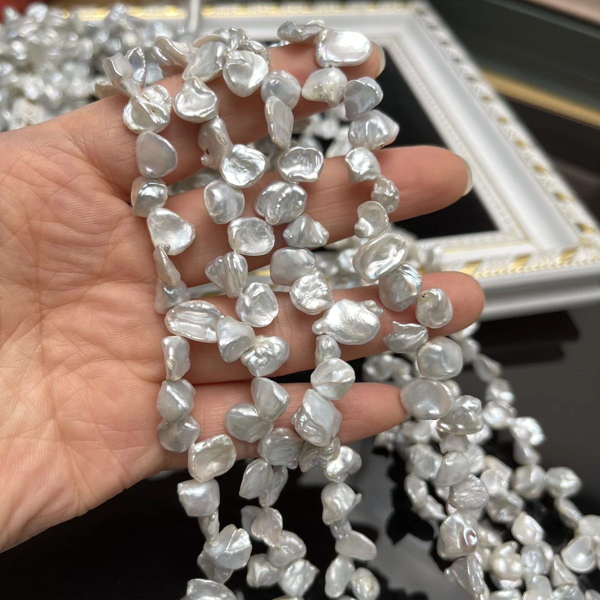 

9-12mm Natural Freshwater White Petal Baroque Irregular Pearl Beads for DIY Jewelry Making Necklace Earrings Bracelet Accessory