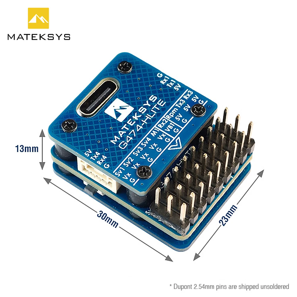 

Контроллер полета MATEK MATEKSYS G474-HLITE, встроенный STM32G474CE / ICM42688-P Mini 30 мм для радиоуправляемого вертолета, беспилотного FPV дрона