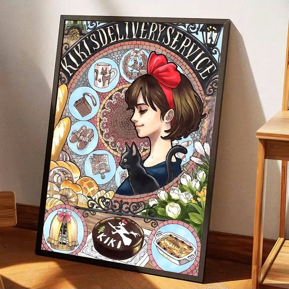كارتون K-KiKi D-DeliveryS خدمة ورق أبيض ملصق ورق مقاوم للماء ملصق مقهى بار لوحة جدارية فنية جمالية #4