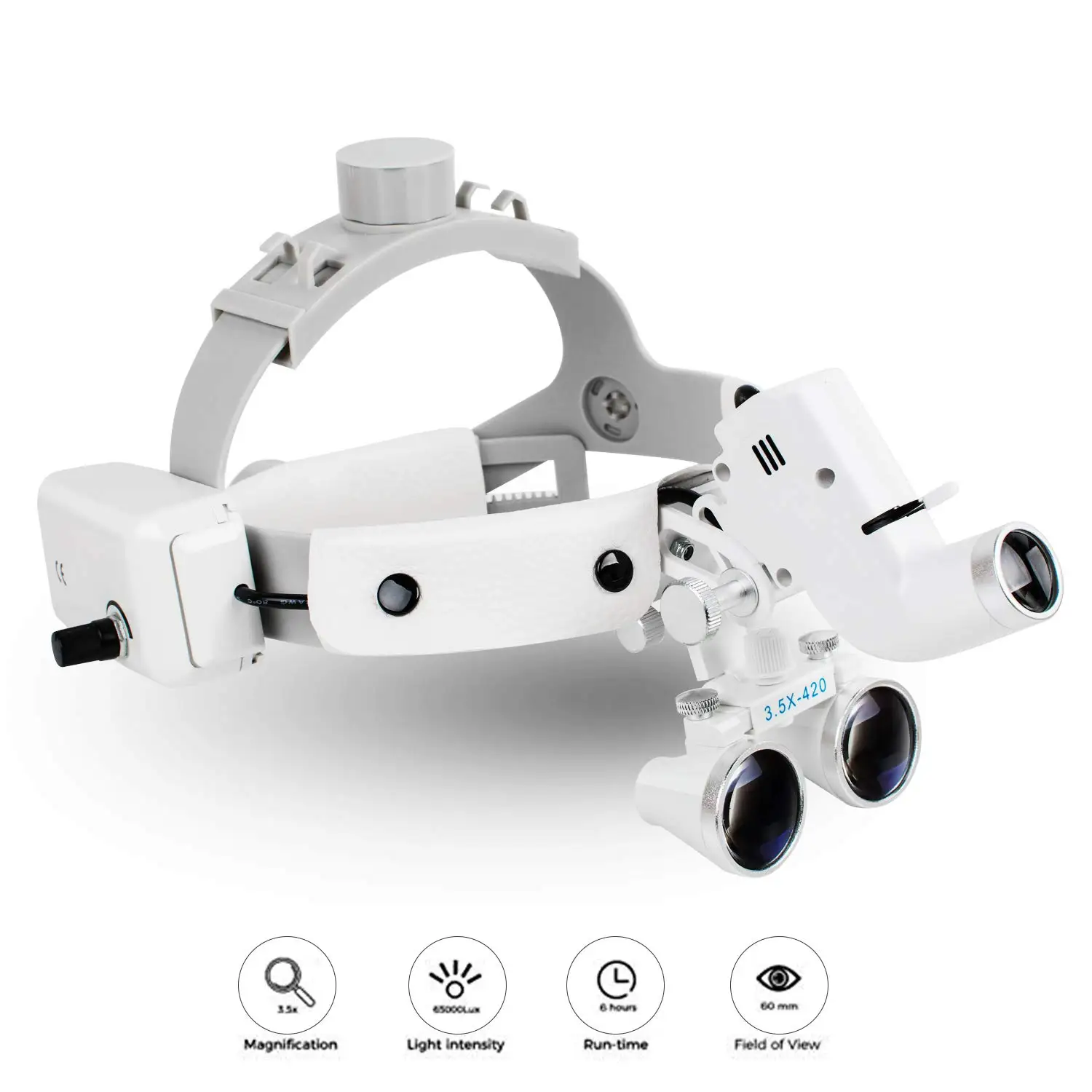 Dental Surgical Binocular Headband Loupes With Headlights Medical Magnifier With 5w Led Headlamp Lights 3.5X Dental Loupes