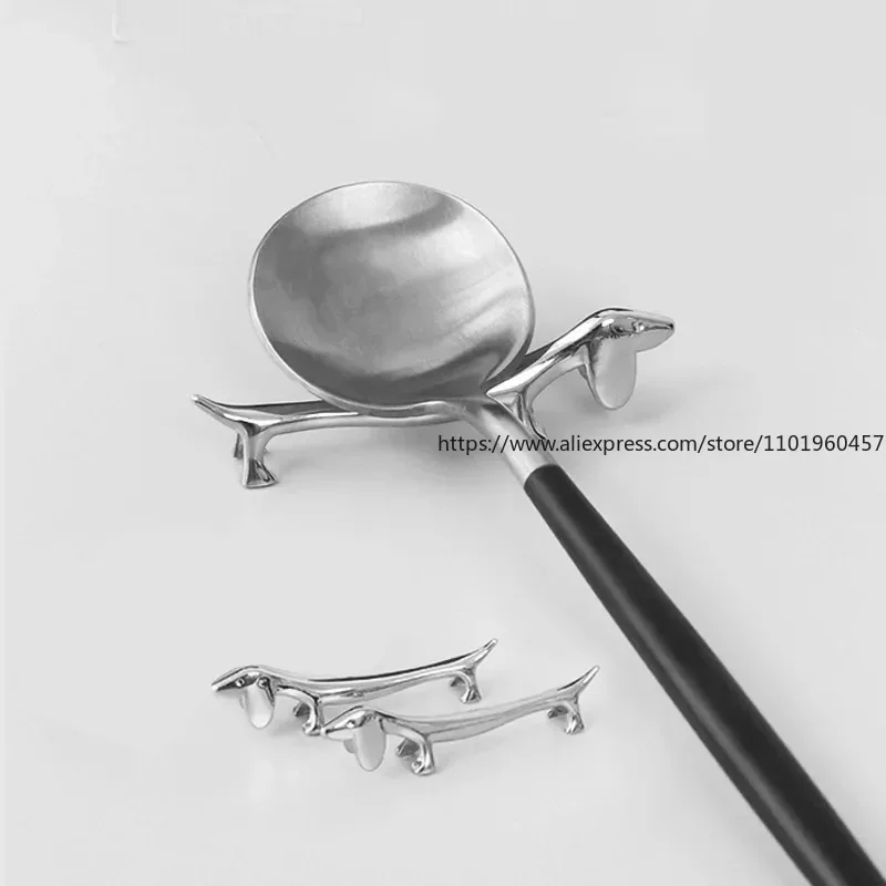 

6 Pcs Puppy Chopstick Rest Ceramic Tools Zinc Alloy Rack Sculpture Delicate Stand Cutlery Organizer Practical Holder