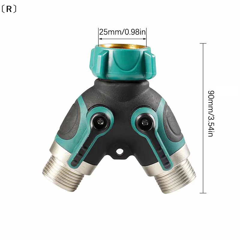 〔R〕High Quality EU US 3/4 Inch 2 Way Garden Hose Splitter Garden Tap Y-Type Watering Connector Distributor For Outdoor Faucet