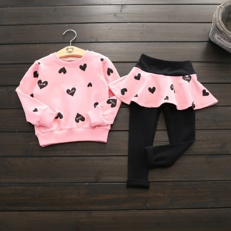 Toddler Girls Clothing Sets Autumn spring Children Girls Clothes T Shirt Skirt Legging Pants Outfits Kids Girls Sport Suit