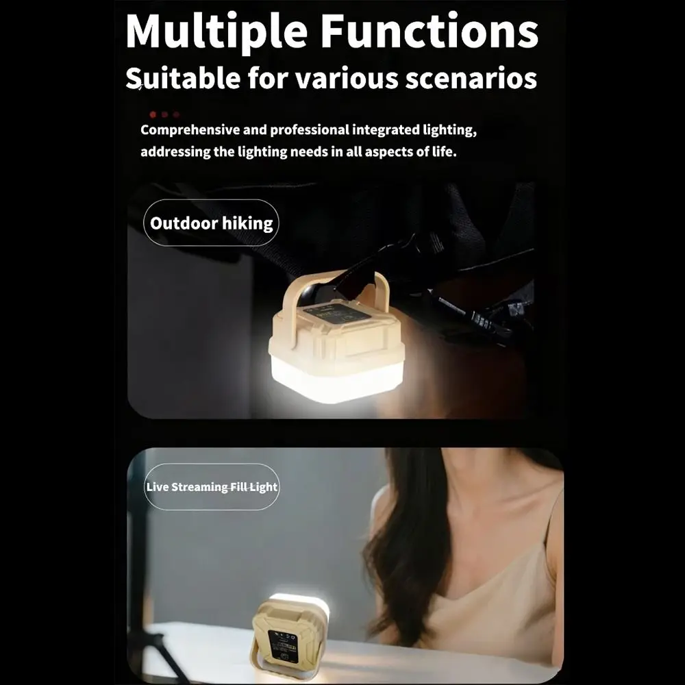 المحمولة فانوس التخييم في الهواء الطلق قابل للتعديل مصباح ليد USB قابلة للشحن خيمة مصباح مقاوم للماء مصباح معلق صيانة العمل