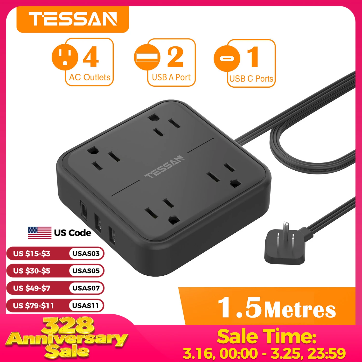 Tessan Us Plug Ac O…