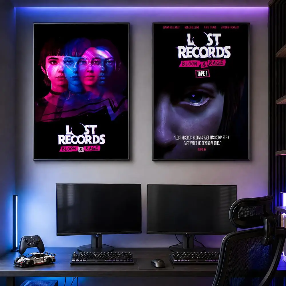 Game L-Lost Records Bloom And Rage Adventure Poster PP Self Adhesive Decorative HD For Garage Gaming Room Living Room Gift
