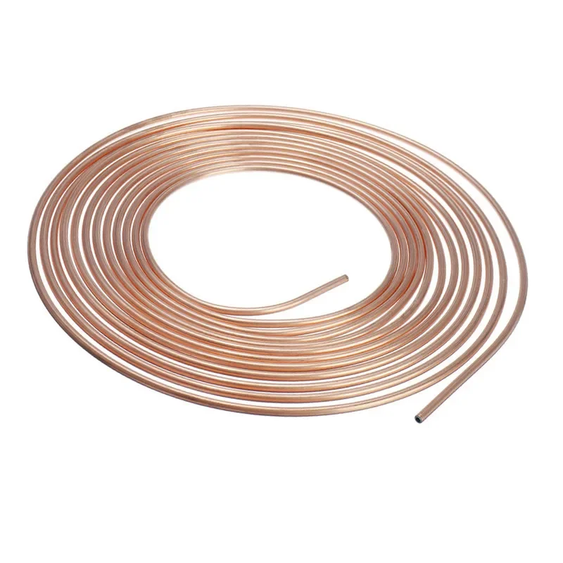 25ft 7.62m Iron Plating Copper Car Brake Line Roll Tube Coil 3/16\