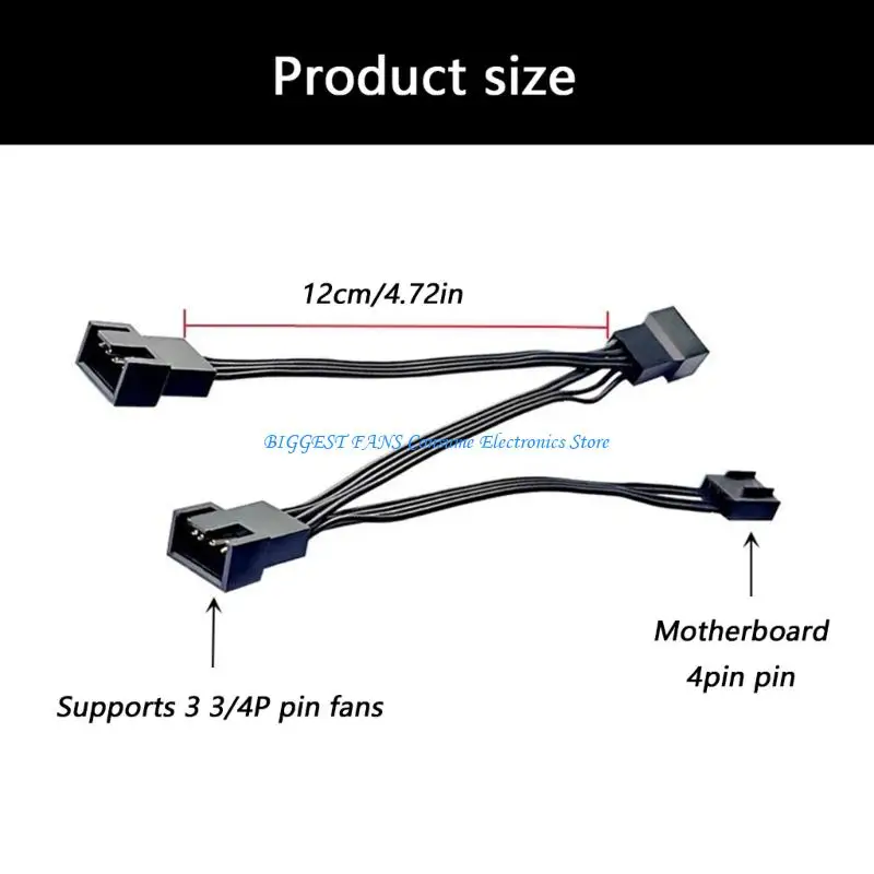 Cable flexible distribución alimentación del divisor ventilador 4pin PWMS para enfriamiento personalizable
