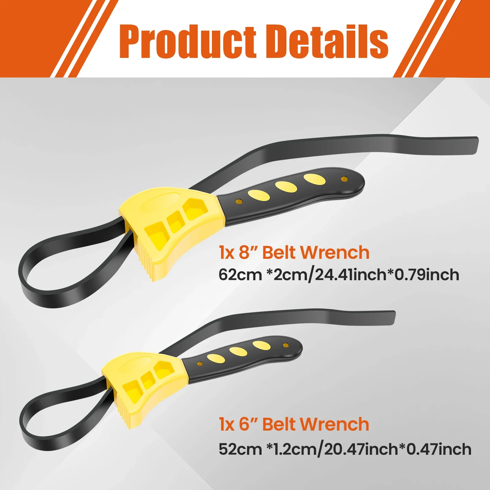 Rubber Strap Wrench Set Jar Opener for Weak Hands Strap Wrench for Jars, Plumbing, Shower Head, Water Filter, Pipe Nut Removal