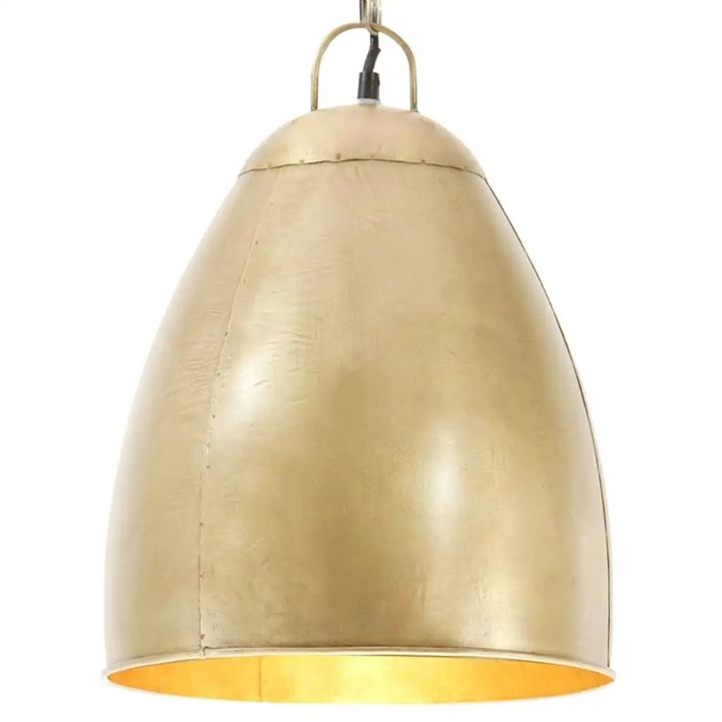 25W Brass Round Industrial Hanging Lamp 32cm E27 Socket | Vintage Ceiling Light Fixture