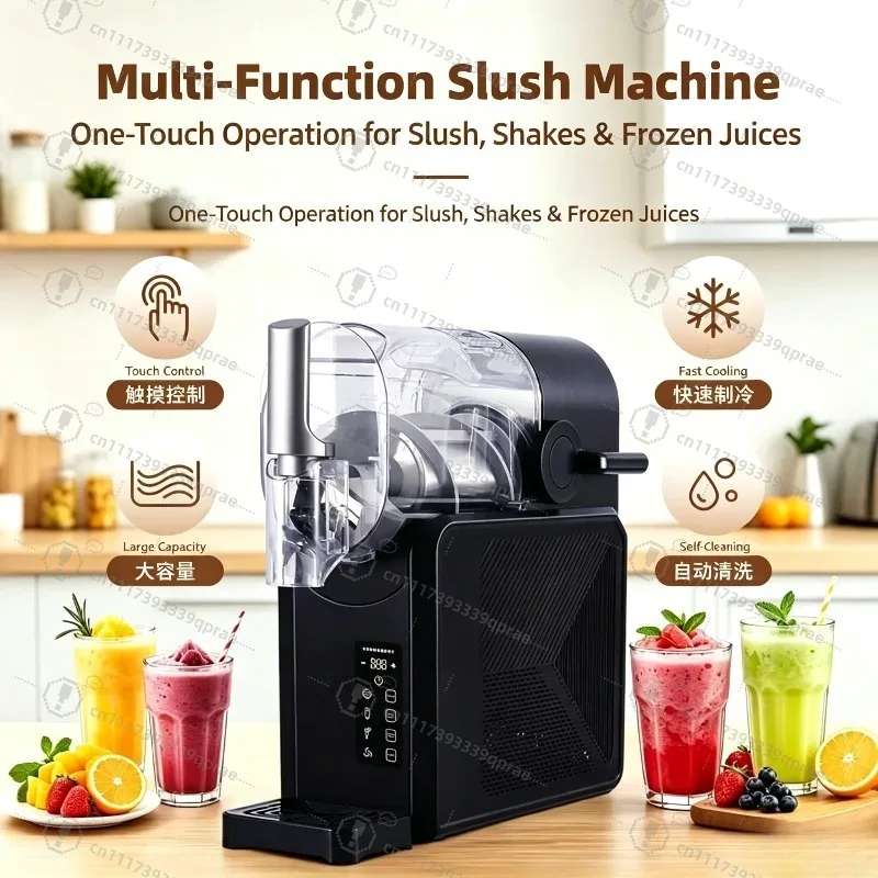 Compact Home Slush & Ice Cream Maker Quiet Compressor Fast Freeze Snow Cone Machine For Apartment Kitchen