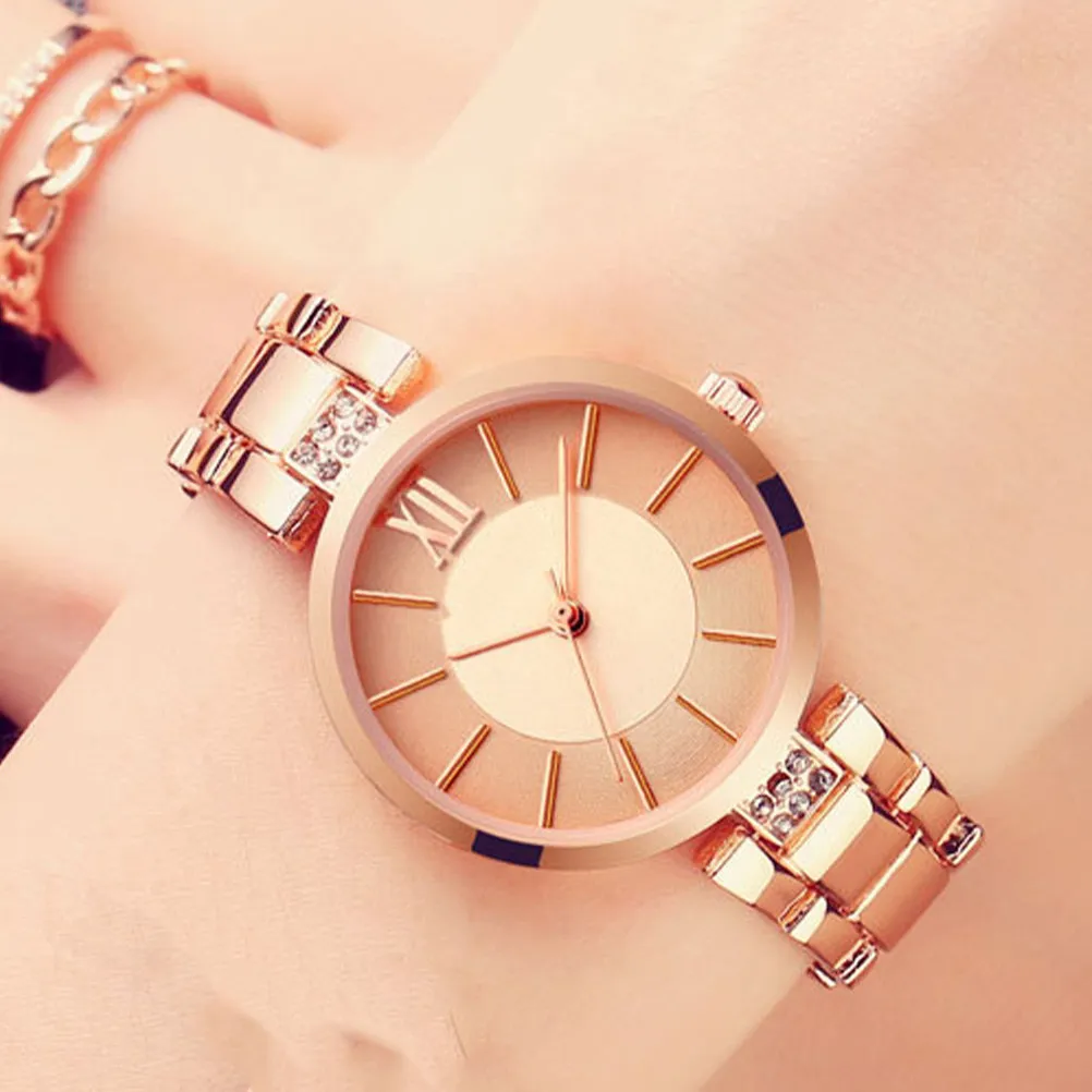 

1Pcs Women Quartz Watch Golden Fashion Wristwatch Student Casual Elegant Waterproof Stylish Classic Wrist Watch Gift