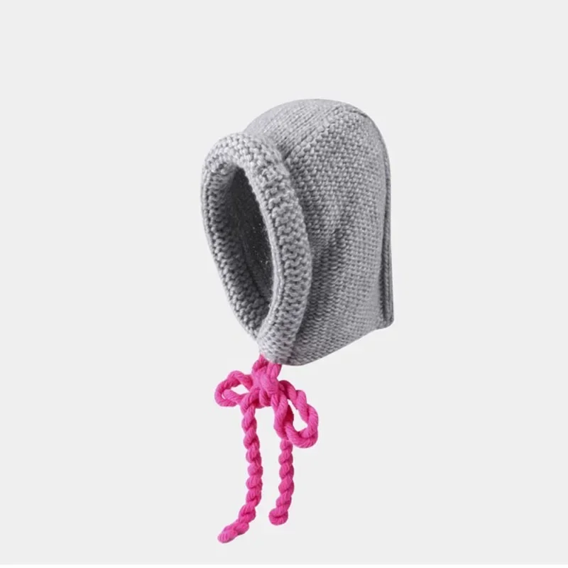 Knitted One-Piece Warm Hat With Neck Warmer Pullover Hat With Tie Leisure Outdoor Sports Hat With Earmuffs Hat For Men And Women