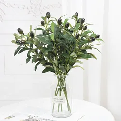 1/3pcs Artificial Olive Leaves Branch Plant For Wedding Party Decoration Home Decor Vase Garden Fake Plant Decor Supplies