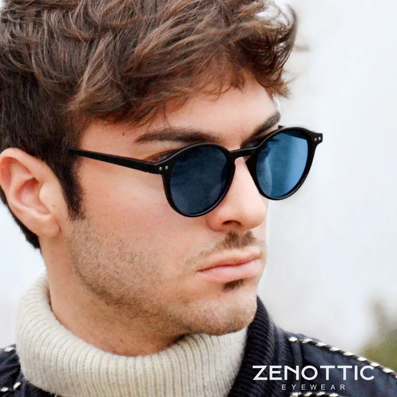 ZENOTTIC-Lunettes de soleil polarisées circulaires rétro pour hommes et femmes, petites lunettes de soleil rondes vintage, nuances de lunettes UV400, taille S, 2024 2025