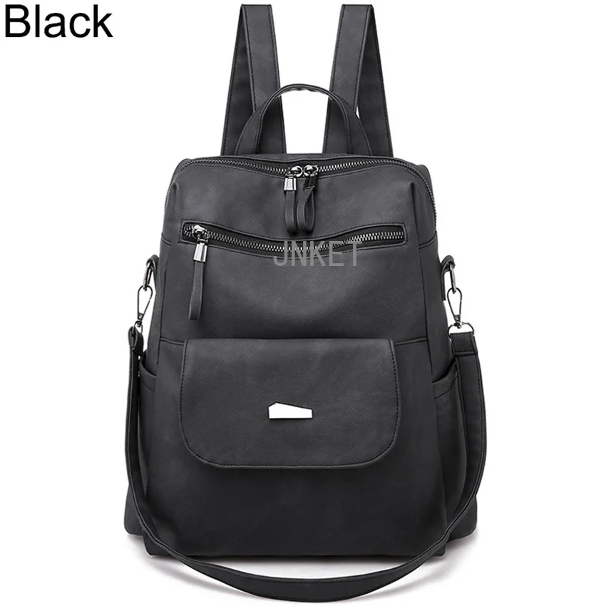 Fashion Women PU Leather Large Capacity Backpack Casual Shoulder Bag Travel Backpacks