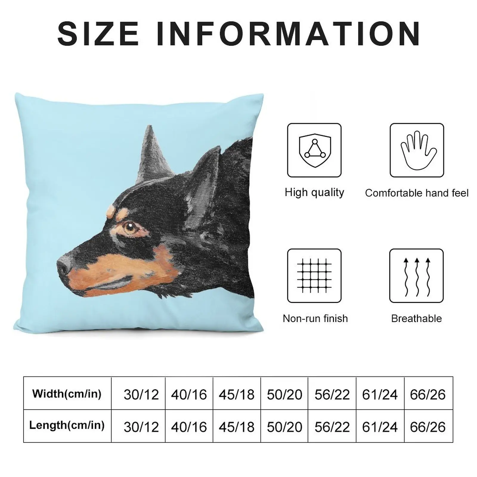 Australian Kelpie Black Portrait Throw Pillow Pillowcase Cushion Embroidered Cushion Cover Christmas Covers pillow