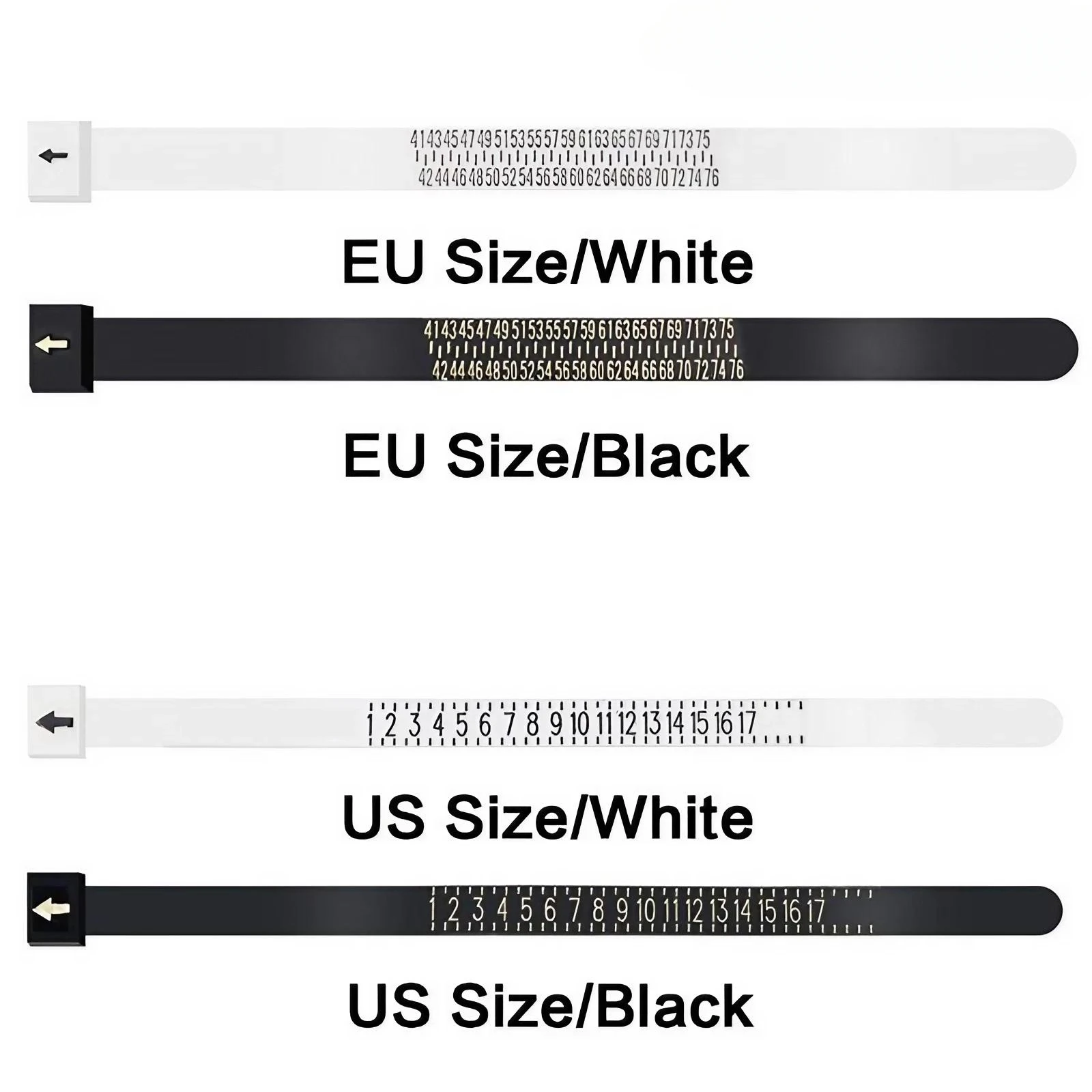 Ring Sizer Tool US EU Size Guide Weiß Schwarz Ehering Finger Gauge für die Schmuckherstellung Messung – Detail 10