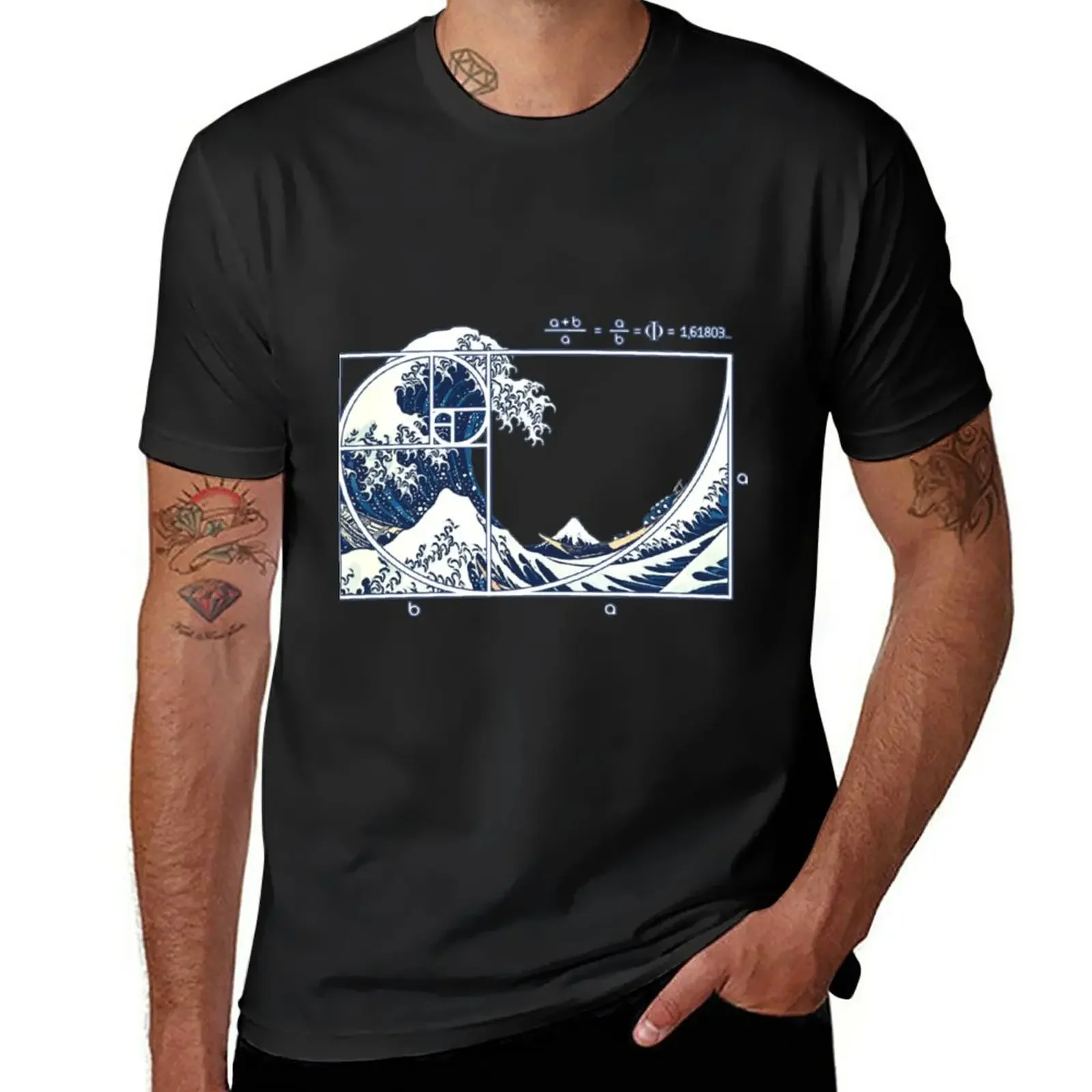 New The Great Fibonacci Wave T-Shirt quick-drying t-shirt Short sleeve tee oversized t shirts for men