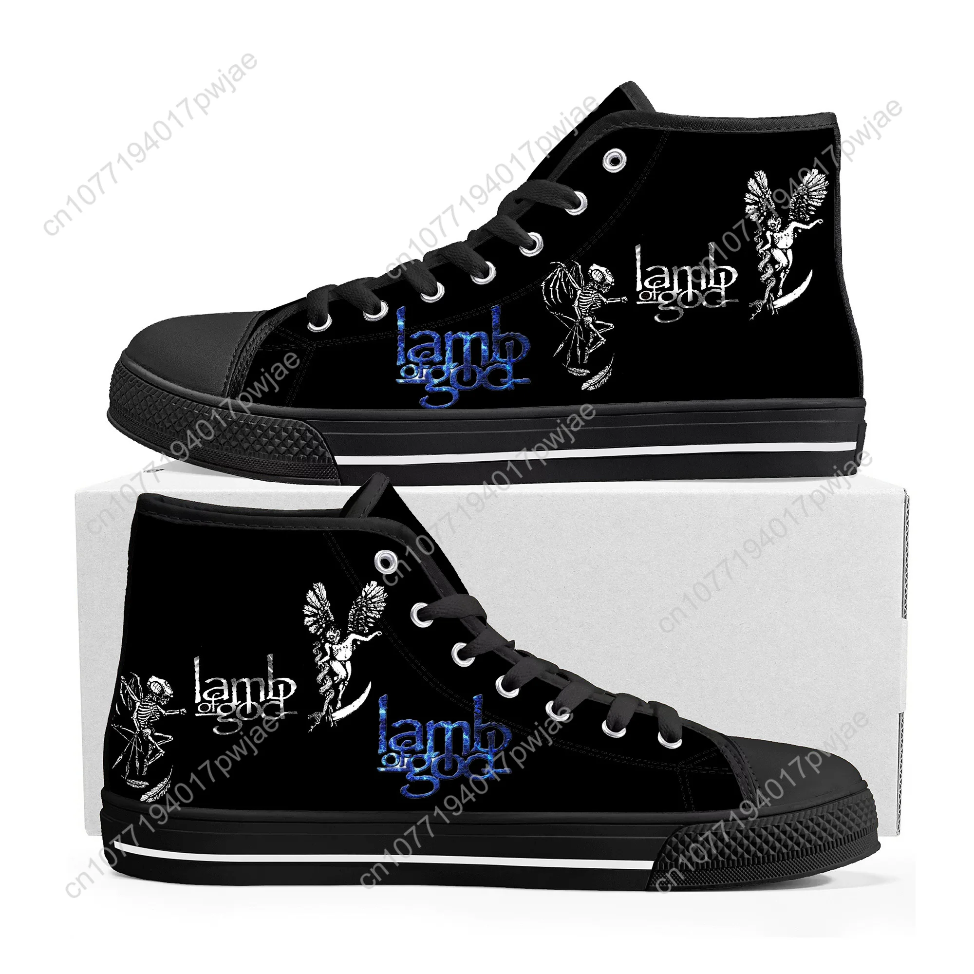 Lamb of God Heavy Mental Band High Top High Quality Sneakers Mens Womens Lightweight Canvas Sneaker Ghana Casual Custom Shoes