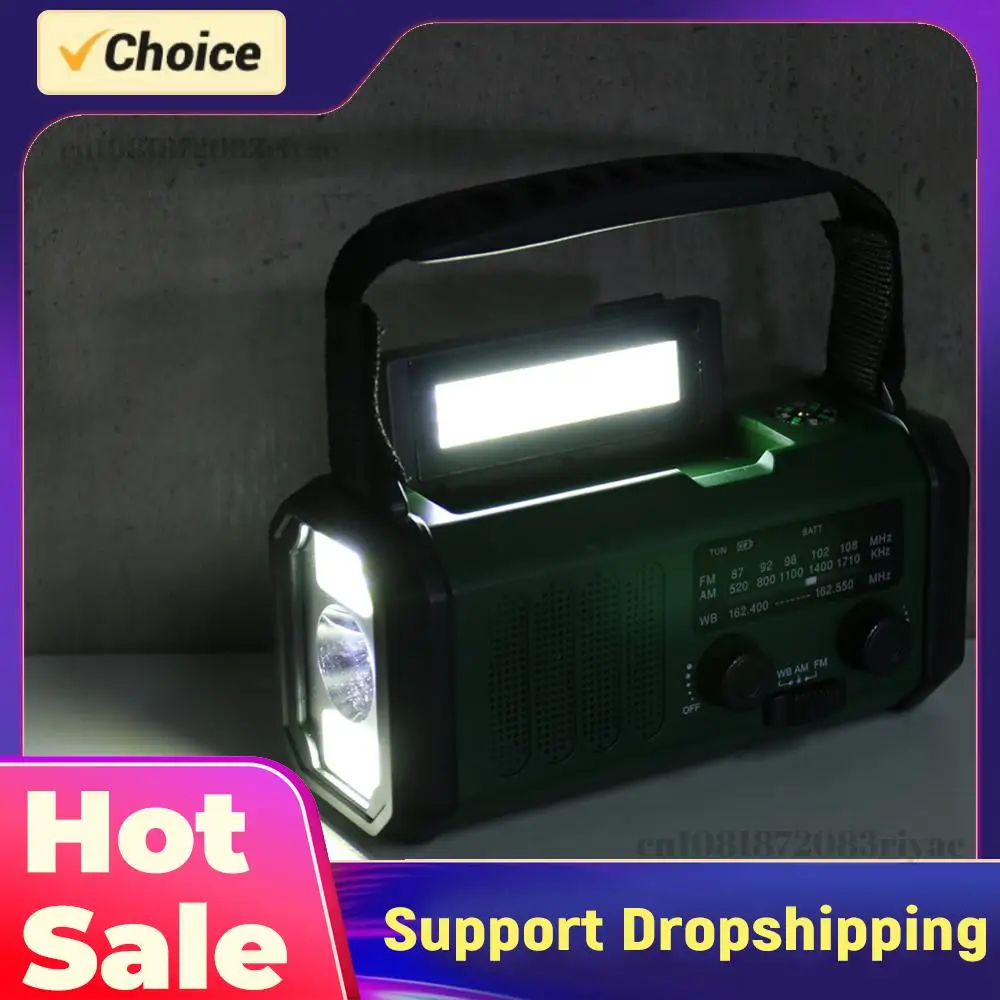 

Светодиодное аварийное радио AM/FM/WB с аккумулятором 10000 мАч, функцией оповещения о погоде, фонариком, лампой для чтения, ручным динамо-генератором, зарядкой Type-C и сигнализацией SOS