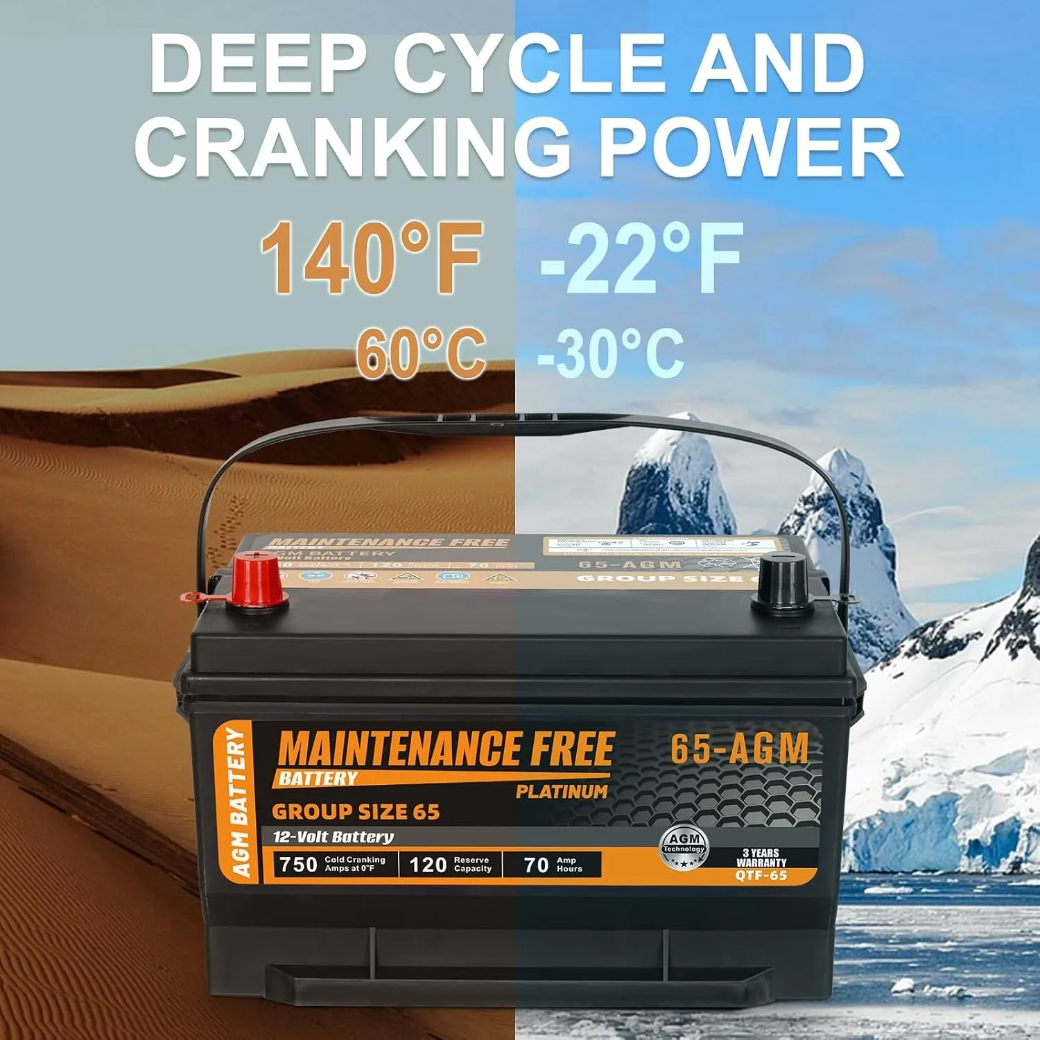 Group 65 Start Stop AGM Car Battery,750CCA 120RC,12V 70Ah,36 Months Warranty, Custom — купить у AliExpress WW
