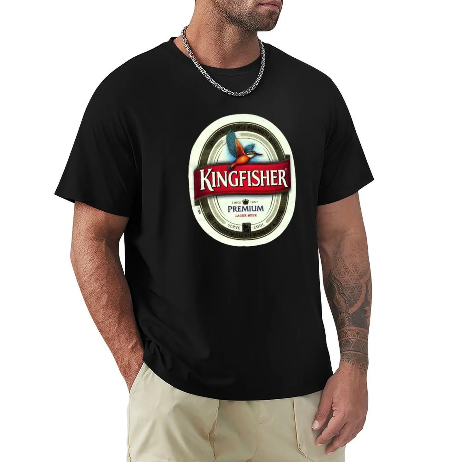 

Kingfisher Beer T-Shirt Basic Plain Short Sleeve Crew Neck Tee
