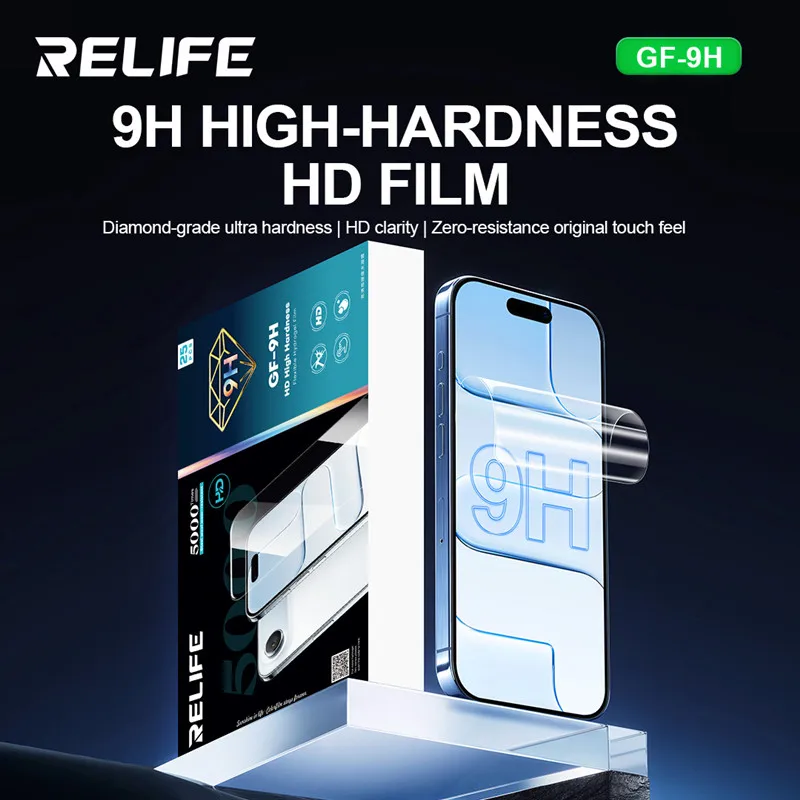 

RELIFE GF-9H HD High-hardness Full-screen coverage Hydrogel Film Support Under 7 Inches No Bubbles High Light Diamond-grade Feel