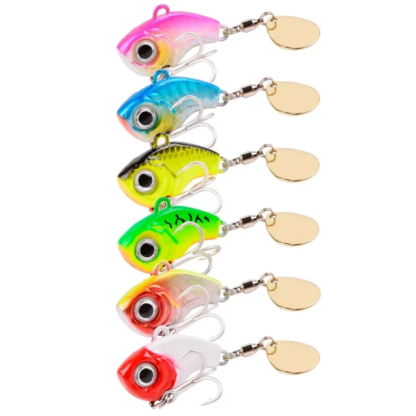 1PCS Rotating Metal Vib Fishing Micro Spinnerbait Bass Trout Spinner Vibe 5G/10G Sinking Spinner Bait Tail Blade Spin Sea Lure