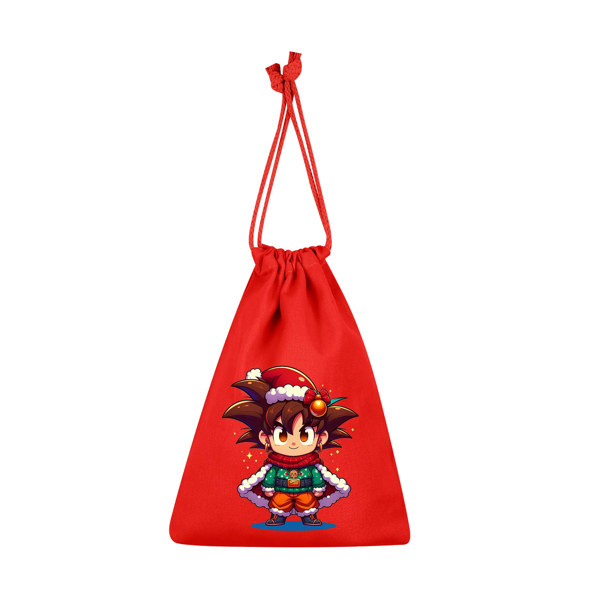 

Dragon Ball Red Drawstring Christmas Gift Bag Anime Pure Cotton Storage Bags Portable Cute Candy Storage Organize Bag Xmas Gifts