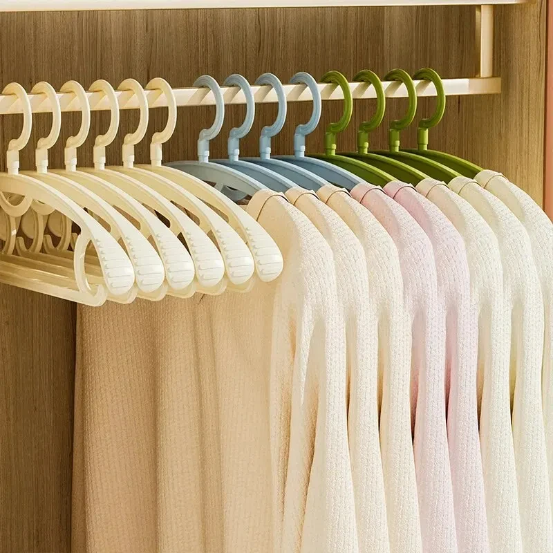 5pcs Adult Wide Shoulder Thickened Non-slip Clothes Hanger Household Clothes Rack Clothes Drying Rack Plastic Clothes Hanger