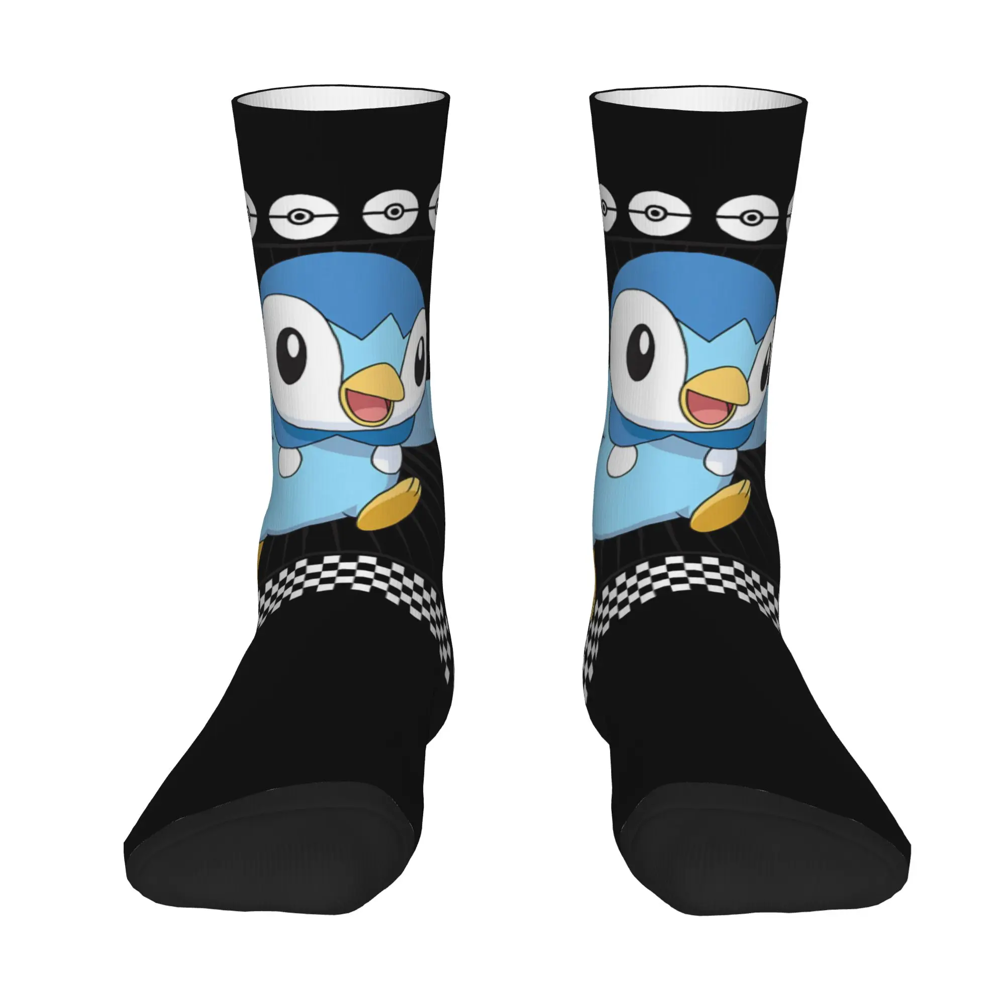 sports socks Pokemon   Piplup Water Type Generation IV Sinnoh Starter Vintage Street Style Novelty Casual Crew Crazy Sock