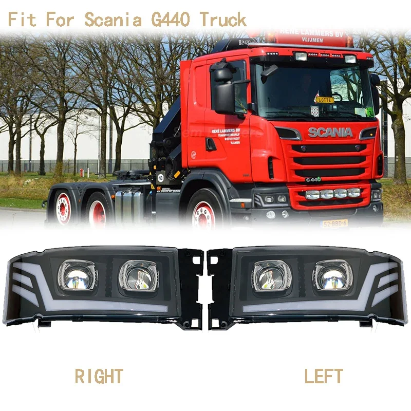 1 Pair (LH AND RH) FULL Led Head Light With Corner Lamp Fit For SCANIA G440 G400 G450 P410 R420 Truck Head Light 1446588 1474658