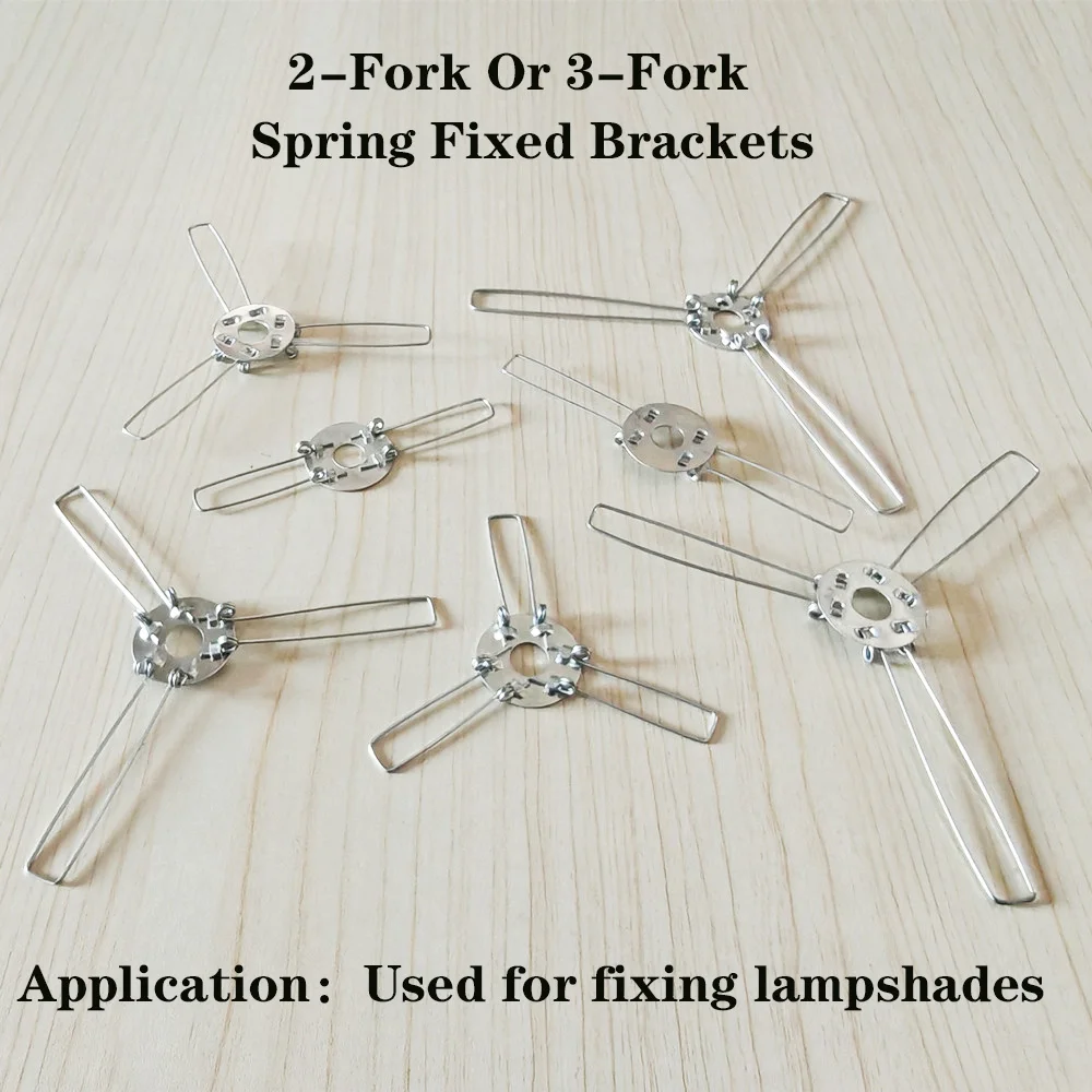 DIY 2-fork Or 3-fork Spring Brackets Fixing Spring Clip Fixing Lampshade Shrapne For Pendant Lamp Lighting fixture Accessories