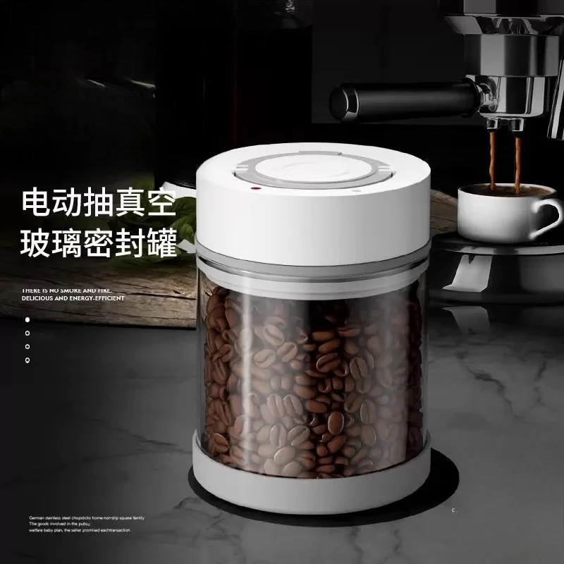 Electric vacuum glass sealed jar, coffee bean storage jar, coffee powder storage storage box